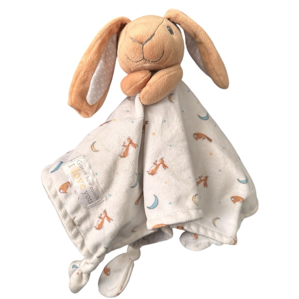 GUESS HOW MUCH I LOVE YOU BROWN BUNNY RABBIT SECURITY BLANKET PLUSH LOVEY 17”